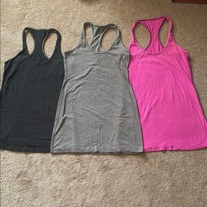 Lot of Lululemon Athletica Fitted Racerback Tank Tops